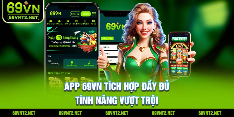 APP 69VN tích hợp đầy đủ tính năng vượt trội